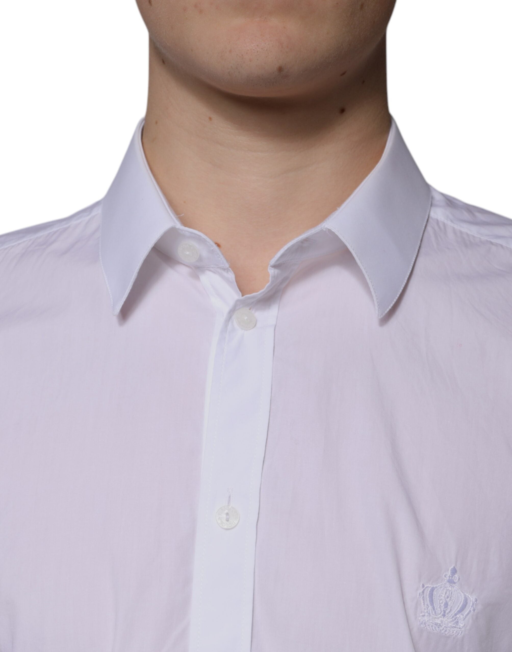 Dolce & Gabbana Beyaz Pamuklu Gömlek MARTINI Slim Fit